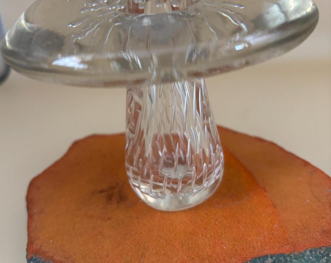 Vintage Glass Mushroom Figurine Lover Antiques and Vintage