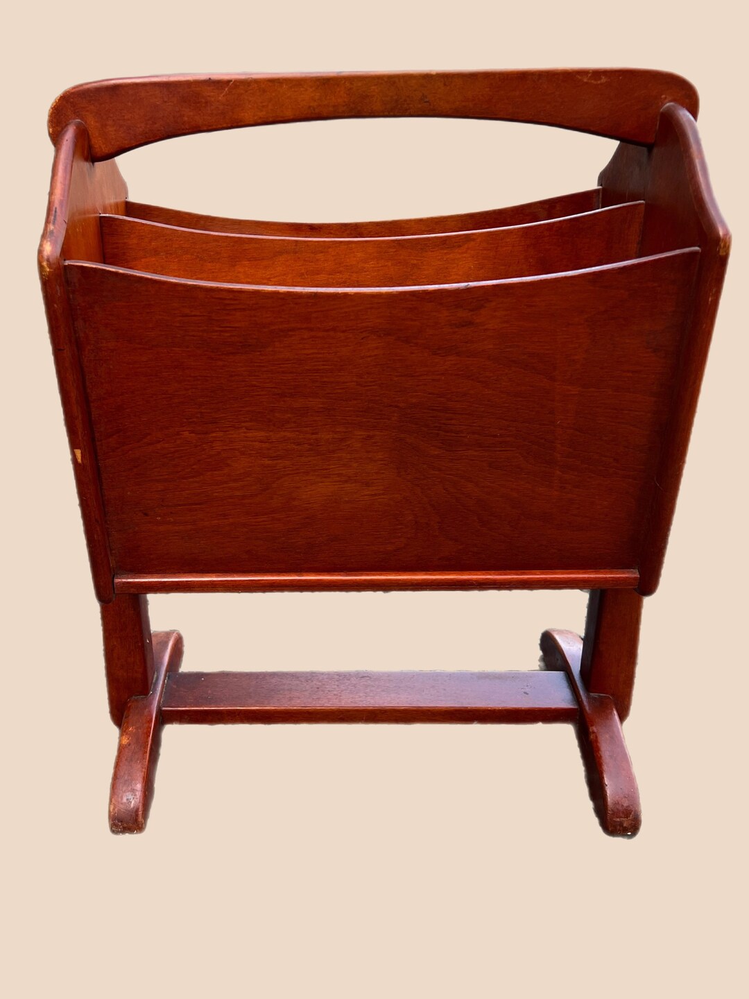 Vintage Maple Wood Magazine Rack Mag Stand Rustic Lake House Furniture ...