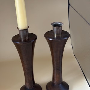Vintage Loft Bronze Candle Holders Signed L01500 Set of 2 Lover Antiques and Vintage