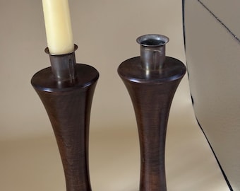 Vintage Loft Bronze Candle Holders Signed L01500 Set of 2 Lover Antiques and Vintage