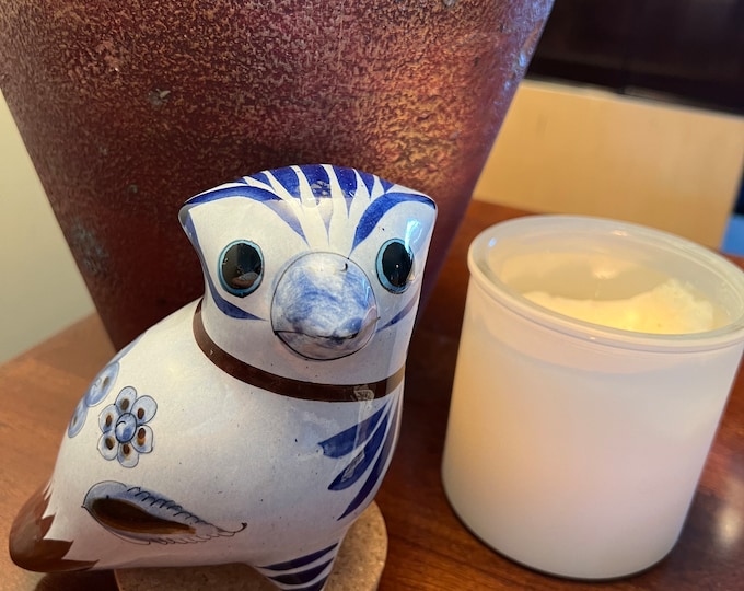 Vintage Tonala Mexican Pottery Owl, LAT 4 Mexico, Ken Edwards Pottery, Owl Art, Mid-Century Modern Pottery, Bird Lover Antiques and Vintage