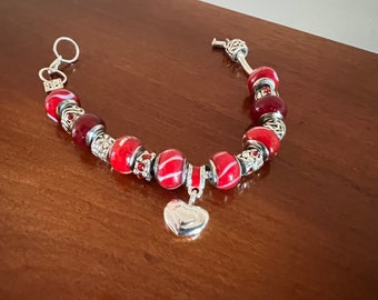 Charm bracelet Willabee and Ward jewelry hearts red love Valentine’s Day Gift
