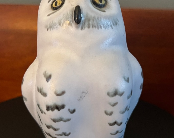 Vintage POD of Edgecomb Maine Pottery Snow Owl Figurine, Signed White Owl, Stoneware Pottery, Lover Antiques