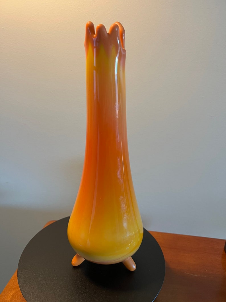 Vintage LE Smith Bittersweet Three Toe Swung Vase Orange Etsy