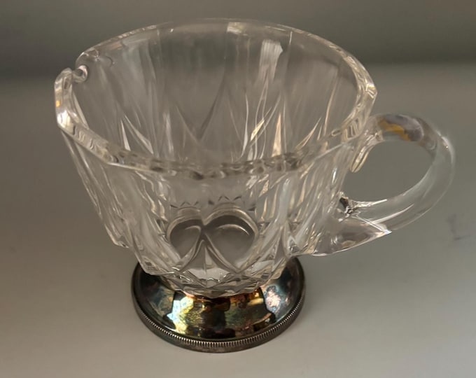 Vintage Val Lambert Glass and Silver Creamer Lover Antiques and Vintage