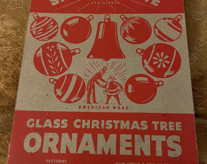 Vintage Shiny Brite Hand Blown Glass Ornament Collection of 12 Made in USA Original Box Lover Antiques and Vintage