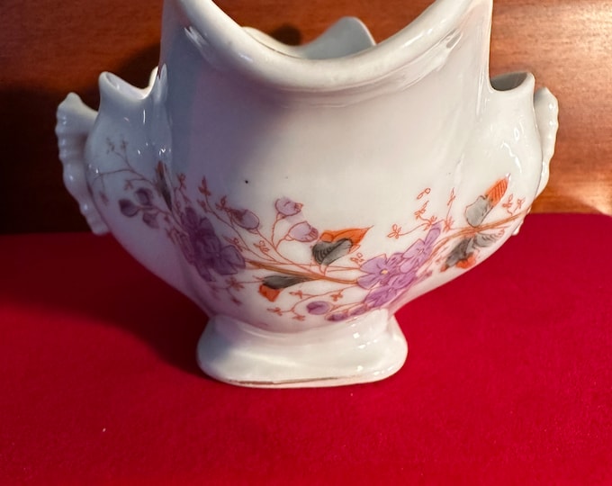 Antique Gutherz Carlsbad Porcelain Purple Florals Dish Tray Stamped 1460 43 Lover Antiques and Vintage
