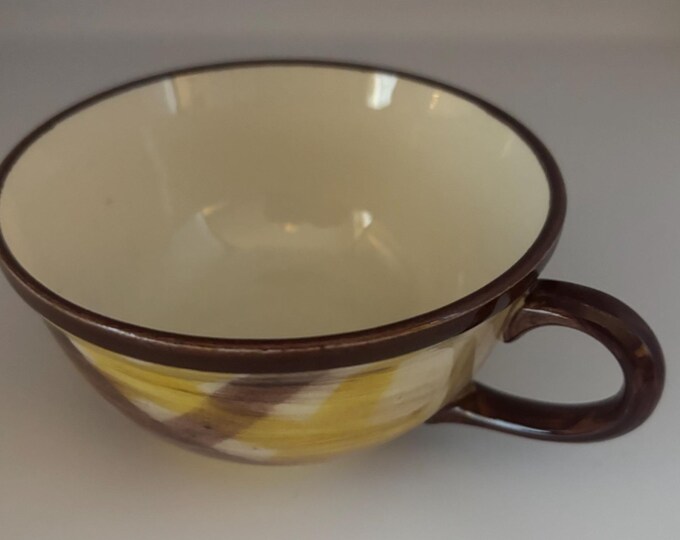 Vernon Kilns Native California Organdie Plaid Coffee Cup, Lover Antiques and Vintage