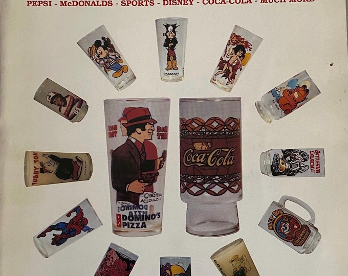 Collector’s Guide to Cartoon & Promotional Drinking Glasses Book, by John Harvey, Lover Antiques and Vintage