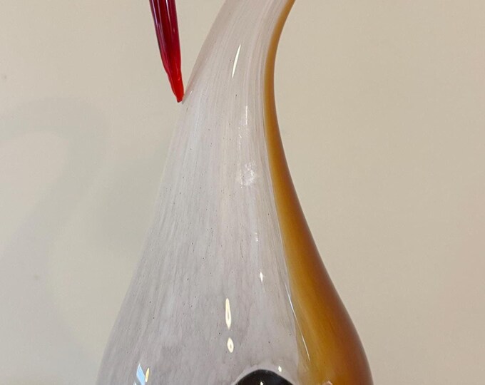 Vintage Hand Blown Glass Heron Pelican Bird Art Murano Style Glass Bird Art Lover Antiques and Vintage