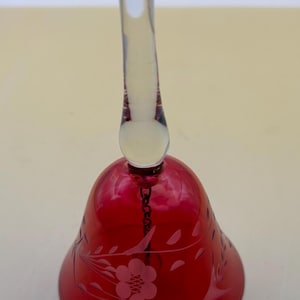 Vintage Cranberry Crystal Glass Bell Pink Glass Art Lover Antiques and Vintage