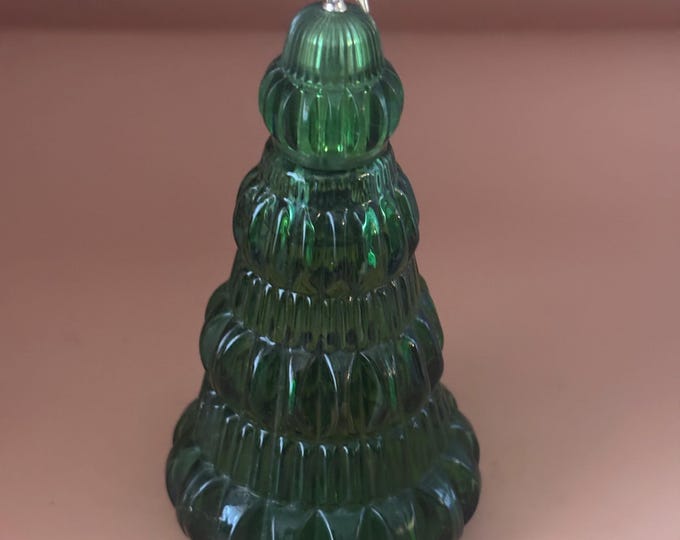 Vintage Avon Yuletree Moonwind Cologne Bottle 1970s Collectible Green Glass Christmas Tree
