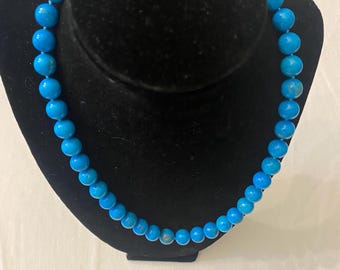 Blue Beaded Necklace Unique Gift Opportunity Lover Antiques and Vintage