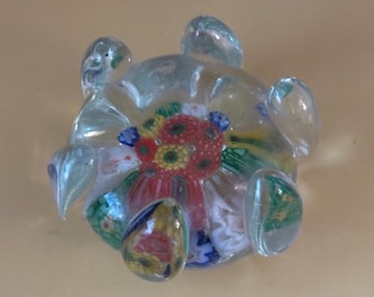 Glass Millefiori Paperweight, Colorful Art Gift Options, Murano Style Glass