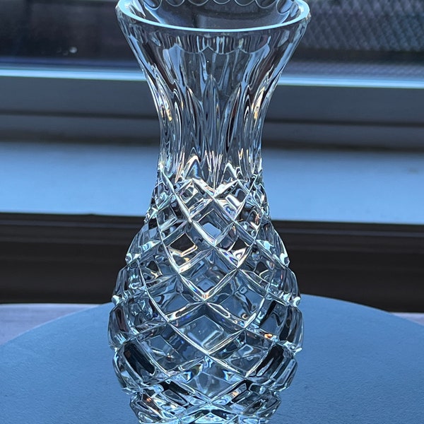 Vintage Waterford Crystal Vase, Criss Cross Cut Vase, Waterford Glass Art, Lover Antiques and Vintage