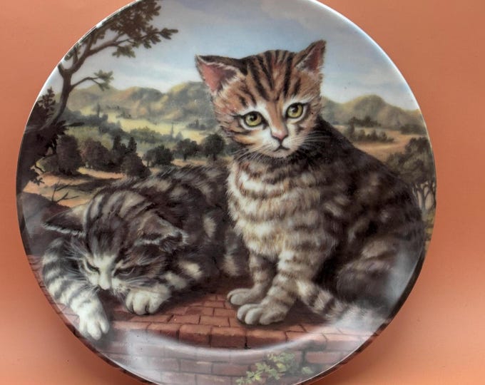Baum Brothers Cat Collection Plate, Terrence the Cat, Lover Antiques and Vintage