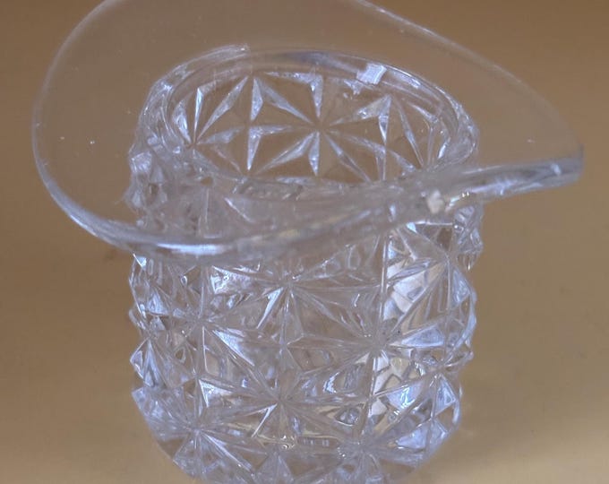 Vintage Starburst Cut Glass Hat Votive Holder Toothpick Holder Lover Antiques and Vintage