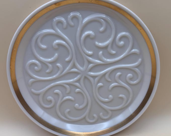 Vintage Lenox Gold Gilded Coaster Scroll Design Dresser Plate Gold Gilded Lover Antiques Vintage