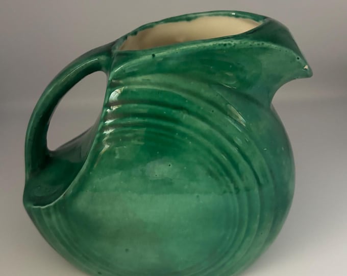 Fiesta Disk Pitcher, Fiestaware Forest Green Homer Laughlin, Lover Antiques and Vintage
