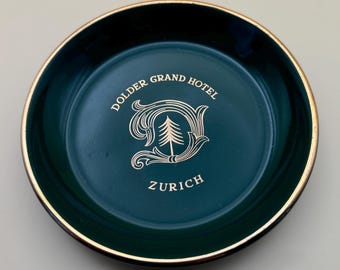 Vintage Green Gilded Dolder Grand Hotel Zurich Green with Gold Gilding Set of 4 Lover Antiques Vintage