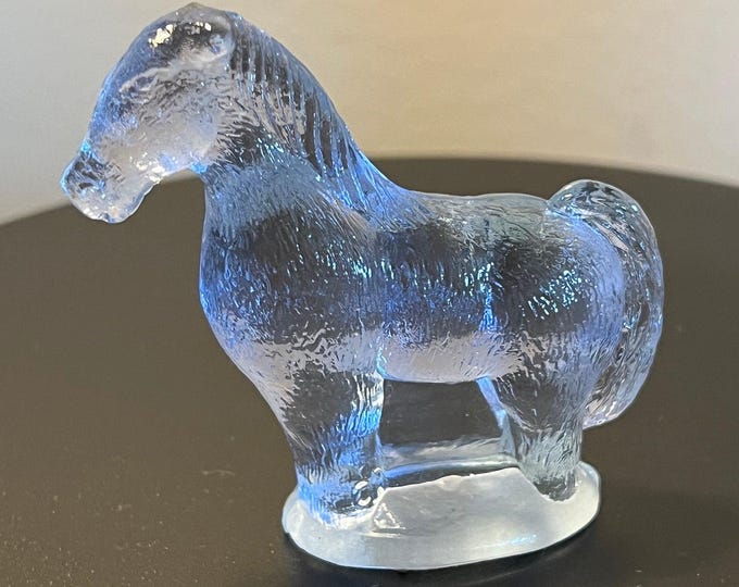 Vintage Horse Glass Art Amethyst Purple By Summit Art Glass Company Hand Pressed In The Usa Horses Lover Antiques And Vintage