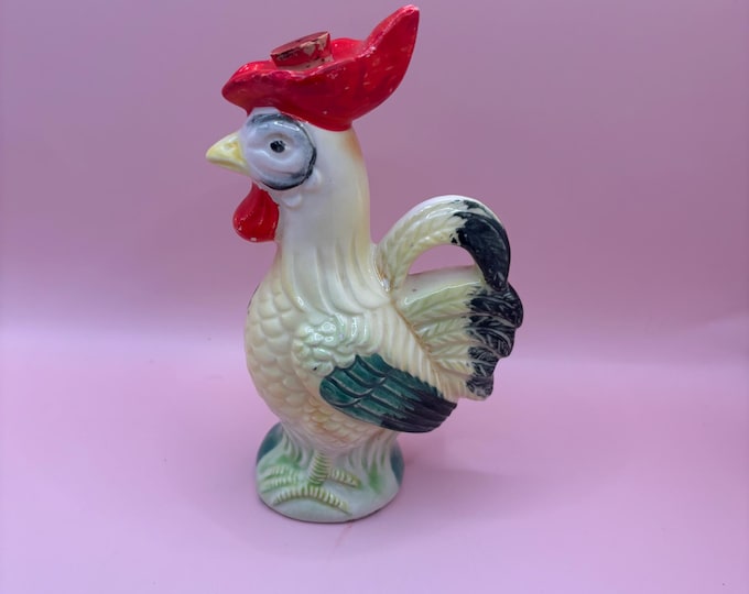 Vintage Rooster Ceramic Oil Dispenser Rooster Decanter Lover Antiques and Vintage