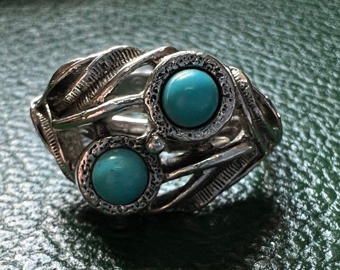 Vintage Sarah Coventry Turquoise Ring, Adjustable Turquoise Ring, Vintage Jewely, Lover Antiques and Vintage