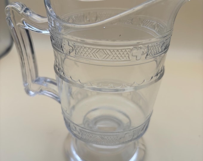 Antique Heisey Glass Creamer or Small Pitcher Creamer Cross Bands Lover Antiques and Vintage