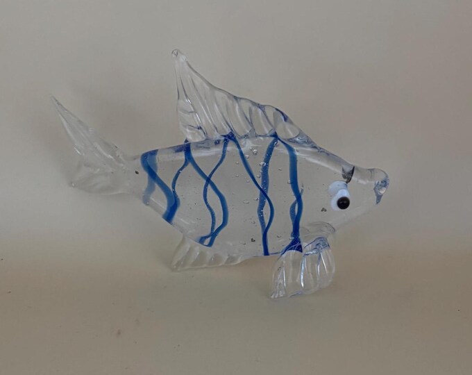 Vintage Murano Colorful Glass Fish Figurine Mini Glass Fish Art Glass Under the Sea Lover Antiques and Vintage