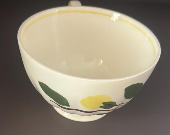 Blue Ridge Southern Potteries Footed Cup, Coffee Mug, Yellow Nocture Teacup, Lover Antiques and Vintage