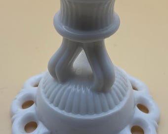 Vintage Westmoreland Scalloped Milk Glass Candle Stick Holder Lover Antiques and Vintage