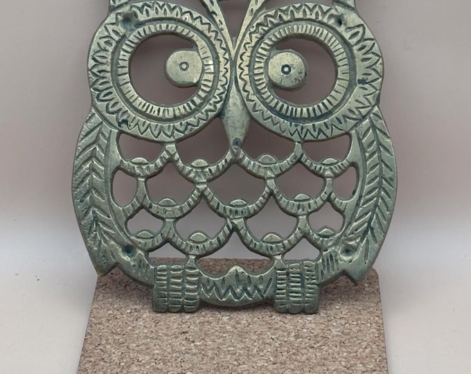 Vintage Brass Owl Trivet Lover Antiques and Vintage