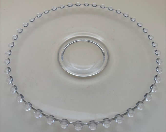 Antique Candlewick Beaded Glass Serving Dish Tray Lover Antiques and Vintage