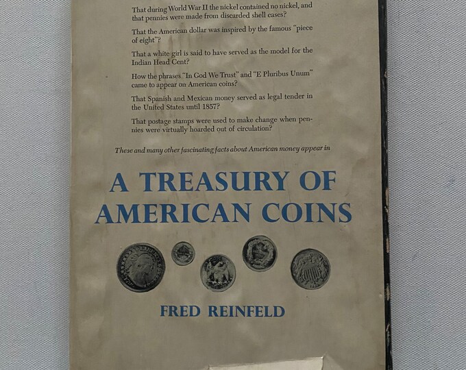 A Treasury of American Coins Book, Coin Guide Book, by Fred Reinfeld, Lover Antiques and Vintage