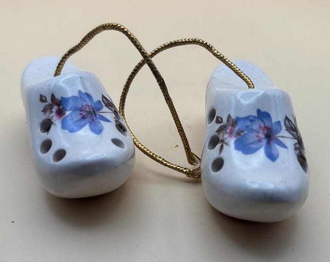 Vintage Pair of Ceramic Perfumed Pomander Clogs by Sallie Robinson Danish Shoes Lover Antiques and Vintage