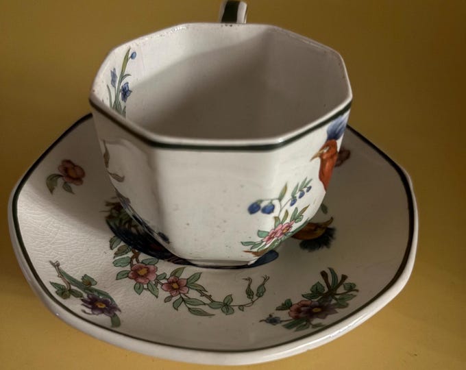 Vintage Royal Doulton Porcelain Tea Cup and Saucer Lytton Pheasant Design Lover Antiques and Vintage
