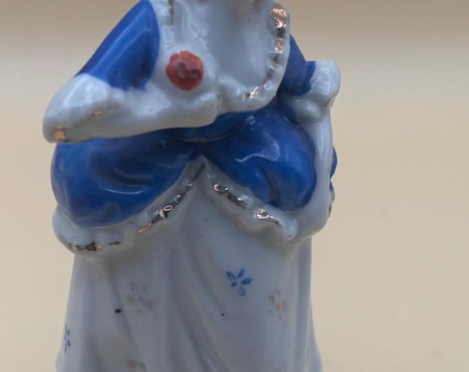 Vintage British Woman Hand Painted and Gold Gilded Japan Figurine Fancy Woman Lover Antiques and Vintage