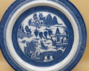 Canton Woodsware England Plate Wood & Sons of England Antique Blue and White Lover Antiques and Vintage