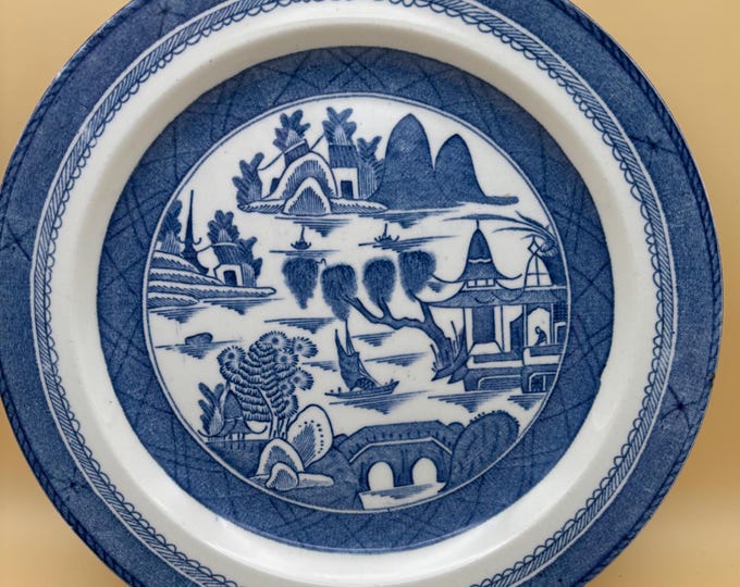 Canton Woodsware England Plate Wood & Sons of England Antique Blue and White Lover Antiques and Vintage