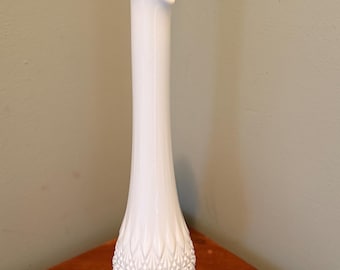 Vintage Fenton Milk Glass White Swung Vase Olde Virginia Glass OVG Glass Art Lover Antiques and Vintage