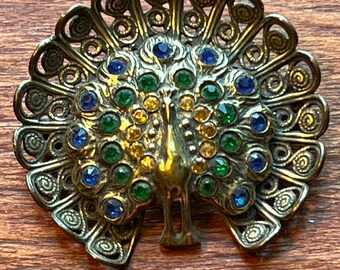 Vintage Pfau Anstecknadel Bunte Brosche Liebhaber Antiquitäten und Vintage