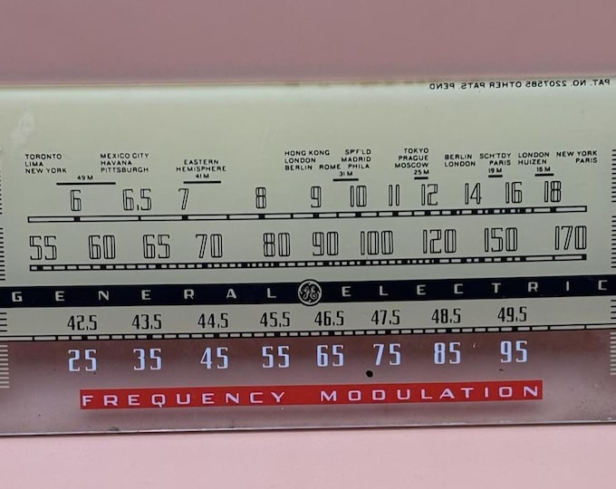GE Radio Glass Fronts, General Electric Model J-62 Tube Radio Dial, Replacement Part