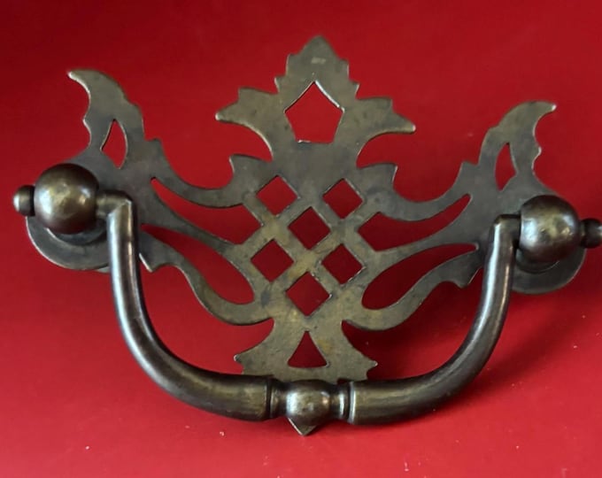 Antique Victorian Brass Eastlake Drawer Pull Angel Wing Desk Dresser Handles Drawer Pulls Hardware Lover Antiques and Vintage