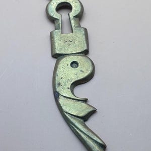 Vintage Solid Brass Escutcheon Keyhole Cover Plate Lover Antiques and Vintage
