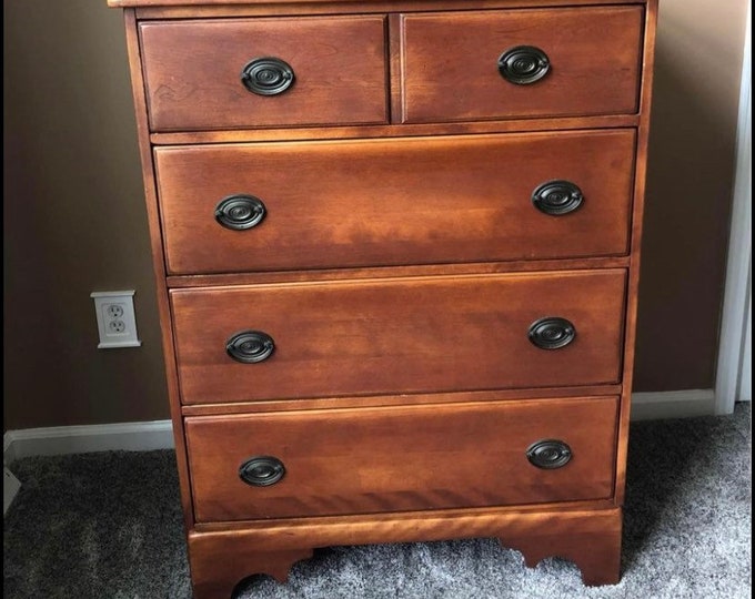 Vintage Cushman Colonial Creations Rupert Collection 5 drawer chest No. 8144 Lover Antiques and Vintage