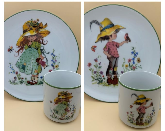 Vintage Bareuther Waldssassen Porcelain Plates and Cup Set Collection of 4 Bavaria Germany Gold Gilding Lover Antiques and Vintage