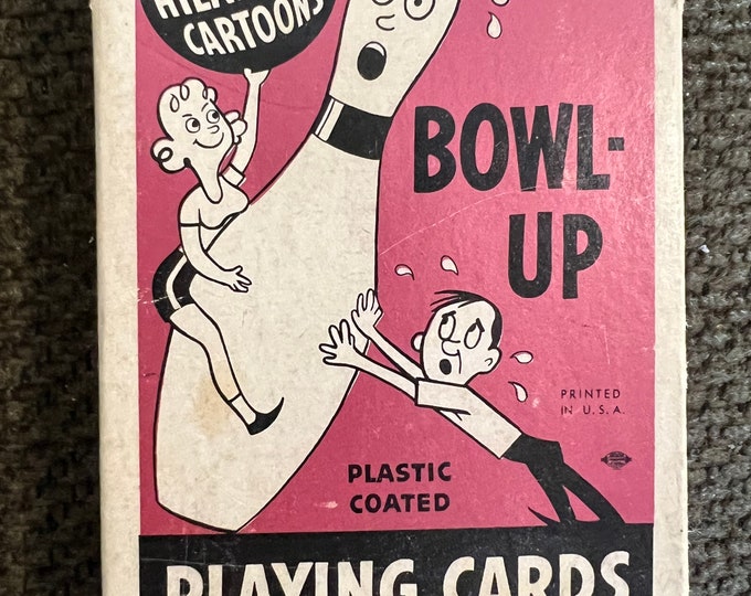 Vintage Bowl-up Cartoon playing cards collectible deck of cards