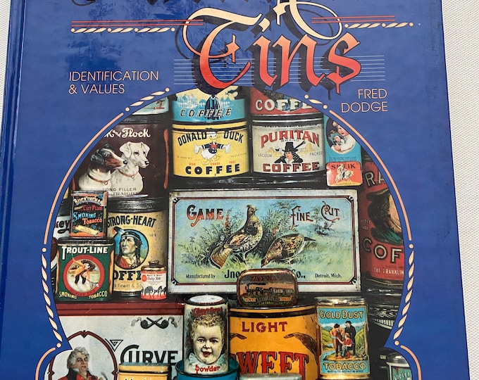 Antique Tins Identification and Values Guide Book, by Fred Dodge, Vintage Tins Book, Lover Antiques and Vintage