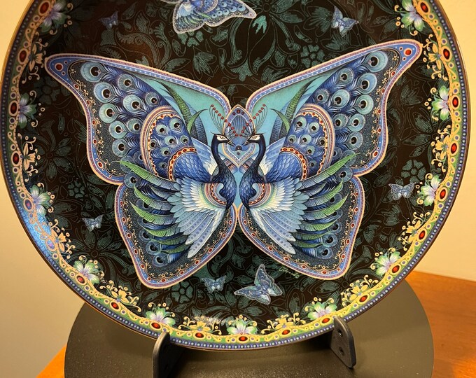 Vintage Sapphire Splendor Enchanted Wings limited edition by Oleg Gavrilov Bradford Exchange Plate #1357 A Plate Wall Hanging Lover Antiques