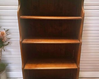Vintage Cushman Colonial Rustic Wood Bookcase 48" | Open Shelving, Collectible Furniture, Antique Rustic Storage Unit